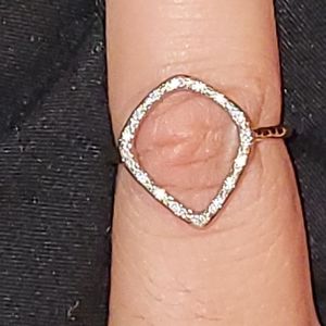 Monica Vinader Genuine Diamond & Silver Kite Ring